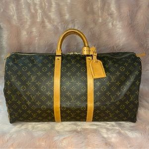 Louis Vuitton Keepall 55 Monogram Duffle Bag Travel Luggage